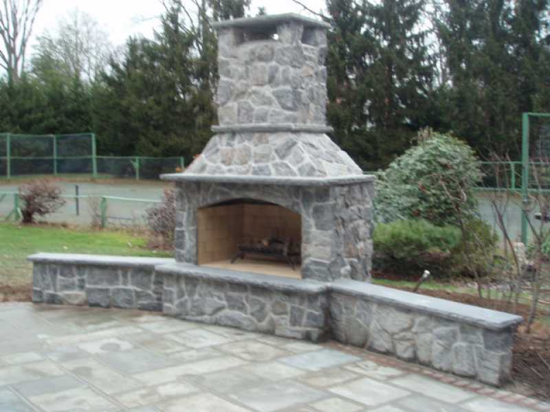 Backyard Fireplace Custom Stonework