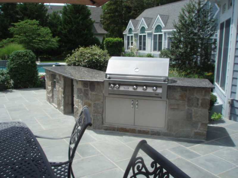 Backyard Grill and Pool Deck Stone Layout