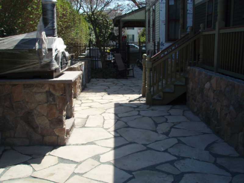 Backyard Patio Stone Floor in New Jersey