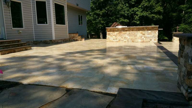 Backyard Patio with Outdoor Kitchen Counter