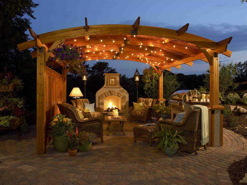 Covered Pergola with Sitting Area