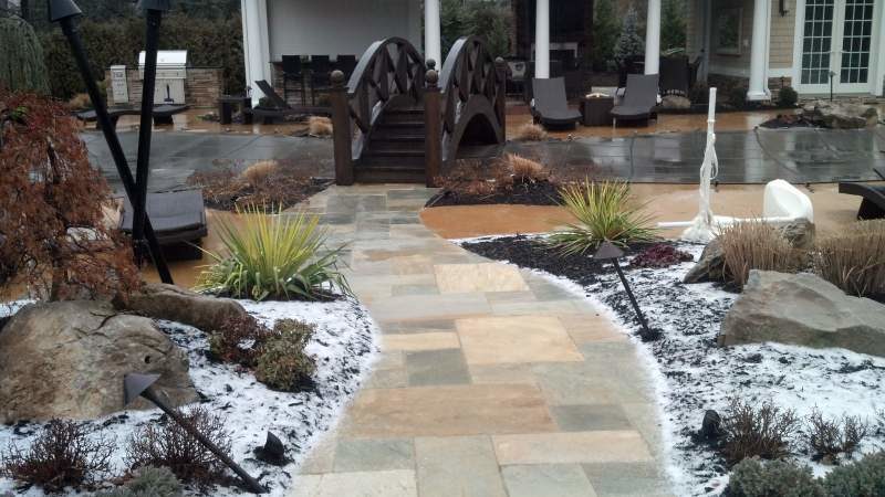 Custom Bluestone Walkway with Bridge