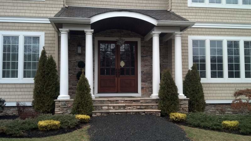 Custom Front Door Stone Design in New Jersey
