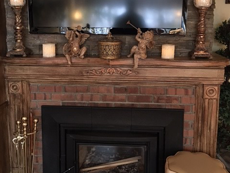 Custom Indoor Stone Fireplace by Millenium Stoneworks