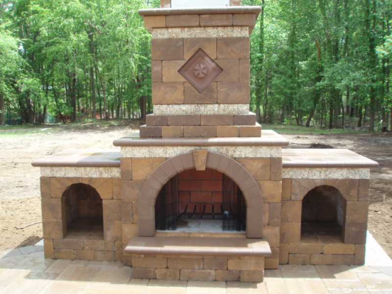 Custom Outdoor Brick Fireplace in New Jersey