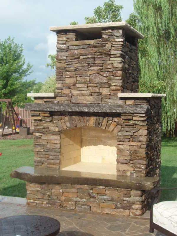 Custom Outdoor Fireplace Stonework Design – Millenium ...