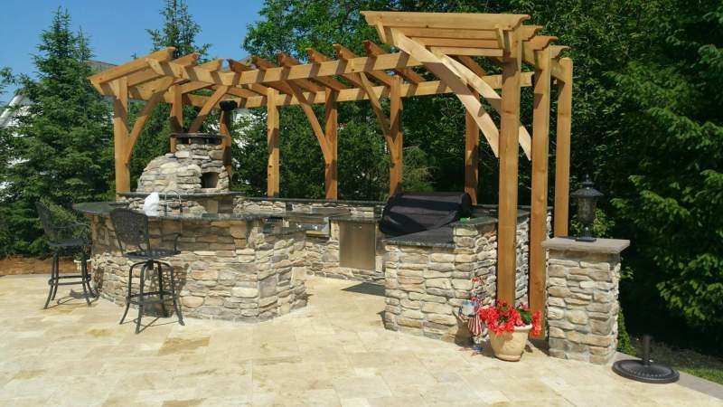 Custom Outdoor Kitchen with Pergola