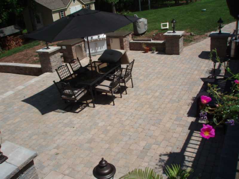 Custom Raised Patio with Kitchen and Covered Seating