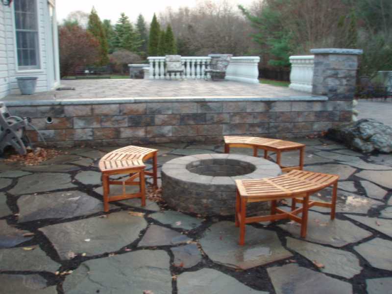 Custom Raised Patio with Outdoor Fire Pit