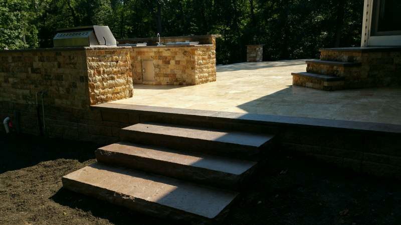 Custom Steps to Outdoor Kitchen in New Jersey