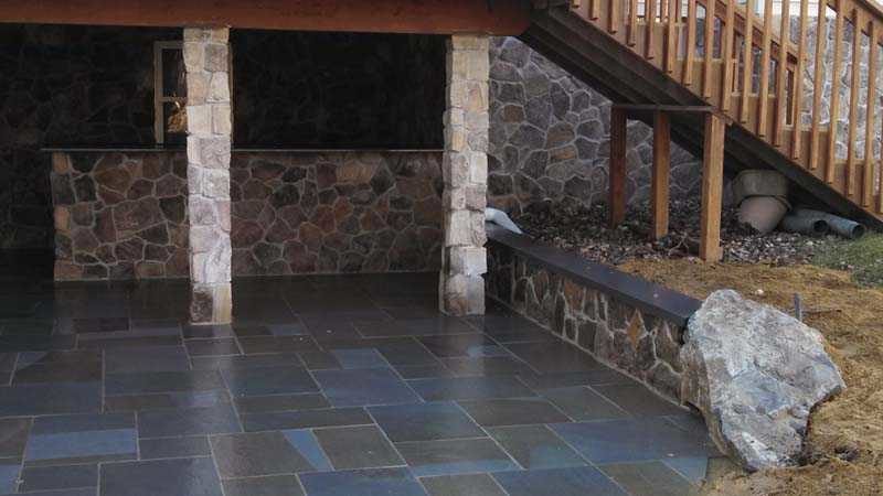 Custom Stone Columns Backyard in New Jersey