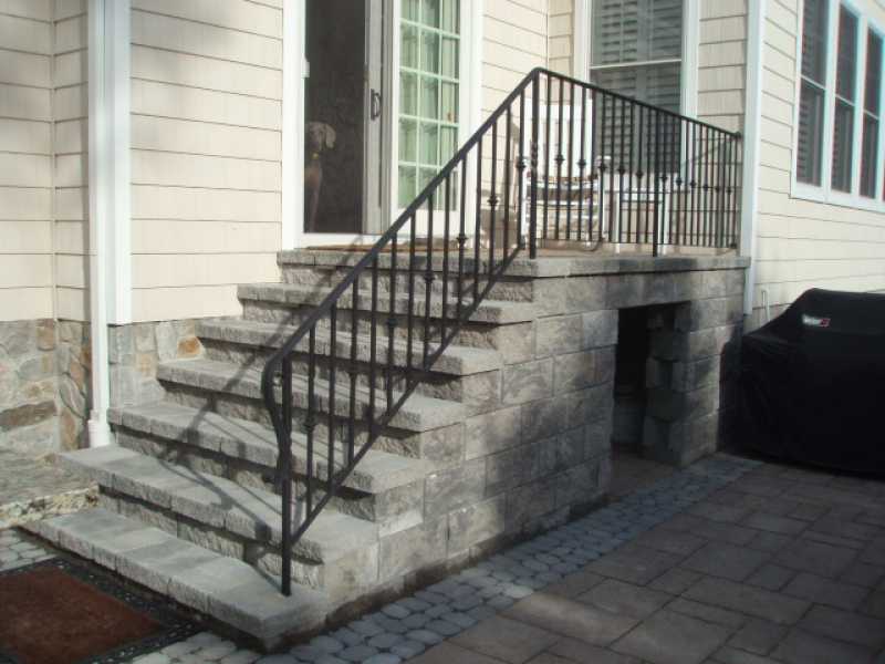 Custom Stone Stairway with Railing