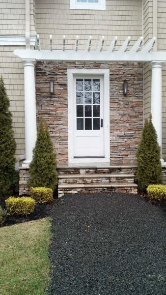 Custom Stonework for Front Entrance and Steps