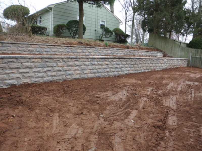 Layered Retaining Wall and Landscape Design