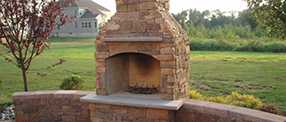 Enjoy an outdoor fireplace during the winter