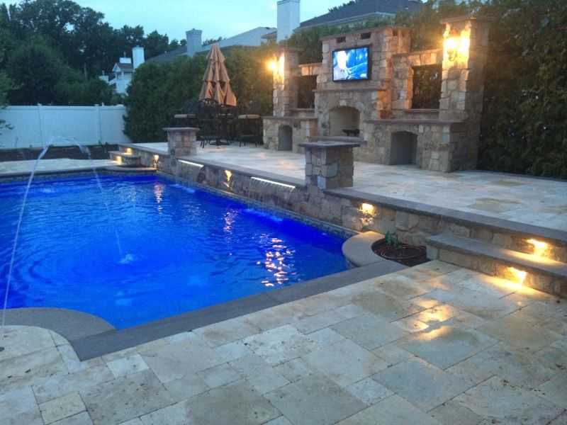 Outdoor Entertainment Area with Fireplace