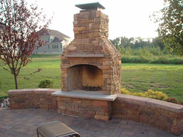 NJ outdoor fireplaces and fire pits