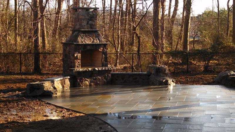 Outdoor Fireplace Custom Stonework in NJ