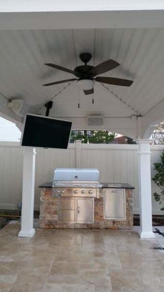 Outdoor Kitchen with Flat Screen TV