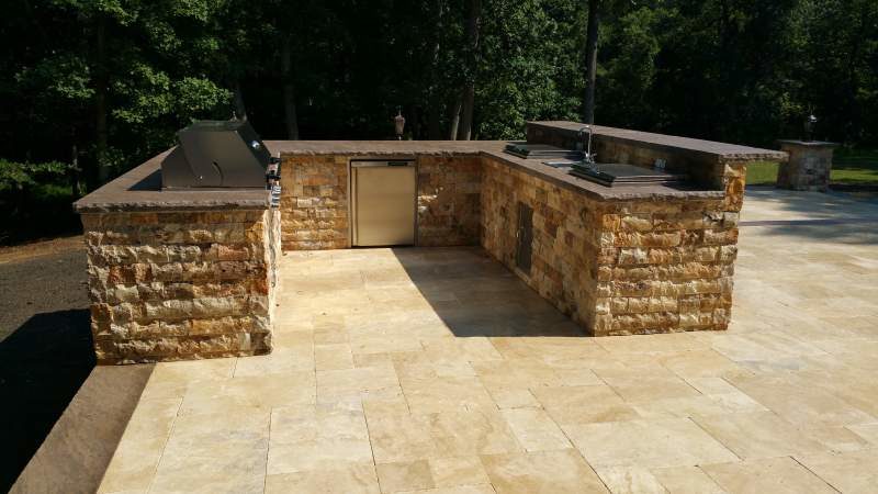 Outdoor Kitchen with Large Countertop