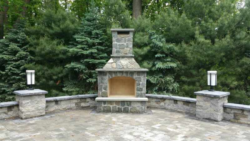 Outdoor Stone Fireplace