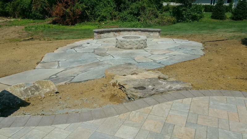 Outdoor Walkway with Custom Fire Pit