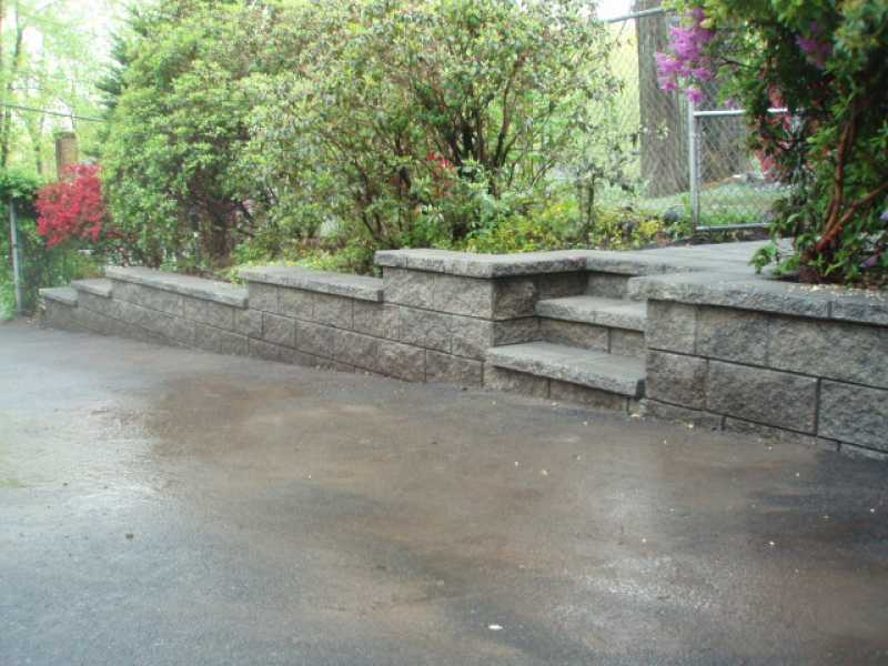 Stone Retaining Wall and Steps Custom Design
