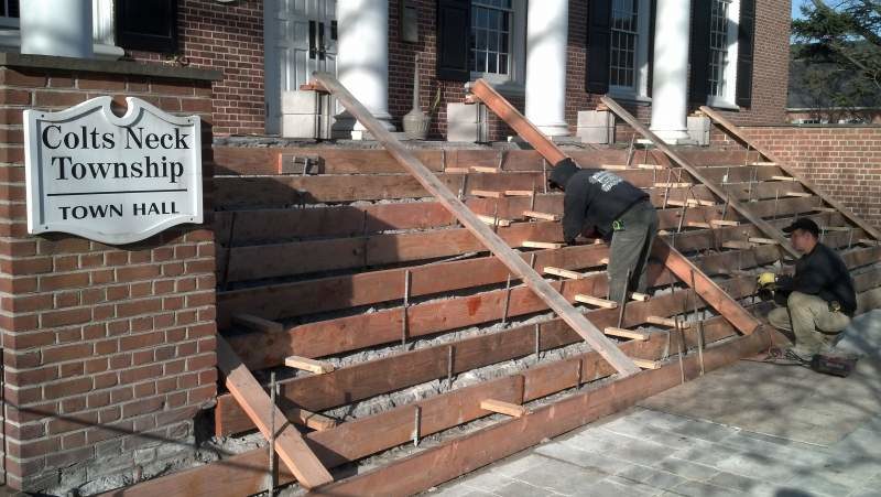 Town Hall Concrete Stairway Installation