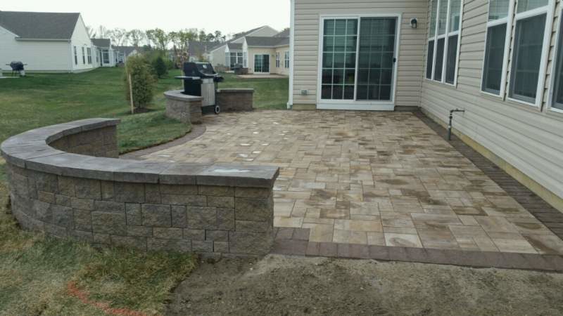 cutsom stone deck with seating